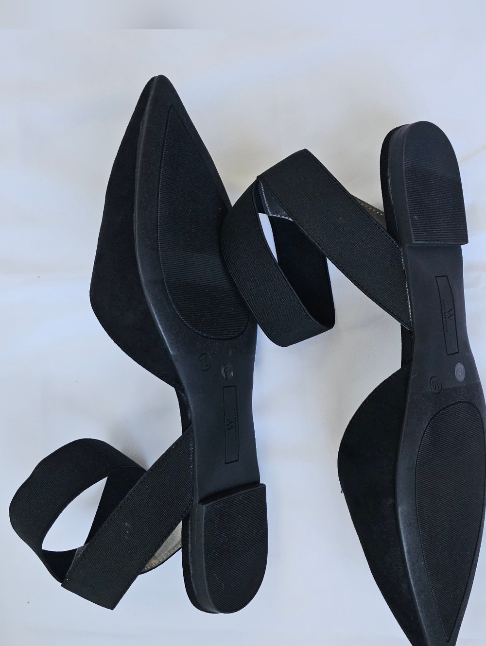 Worthington Black Faux Suede Pointed Toe Ankle Strap Flats - Chic & Minimalist - Picture 16 of 16
